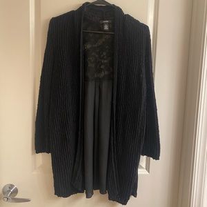 Women black sweater with lace on the back, size Medium, Luke brand new.